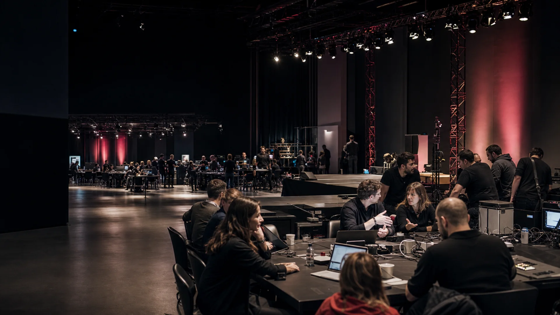 Technology event, venue and production teams coordinating a multi-stage event in London.